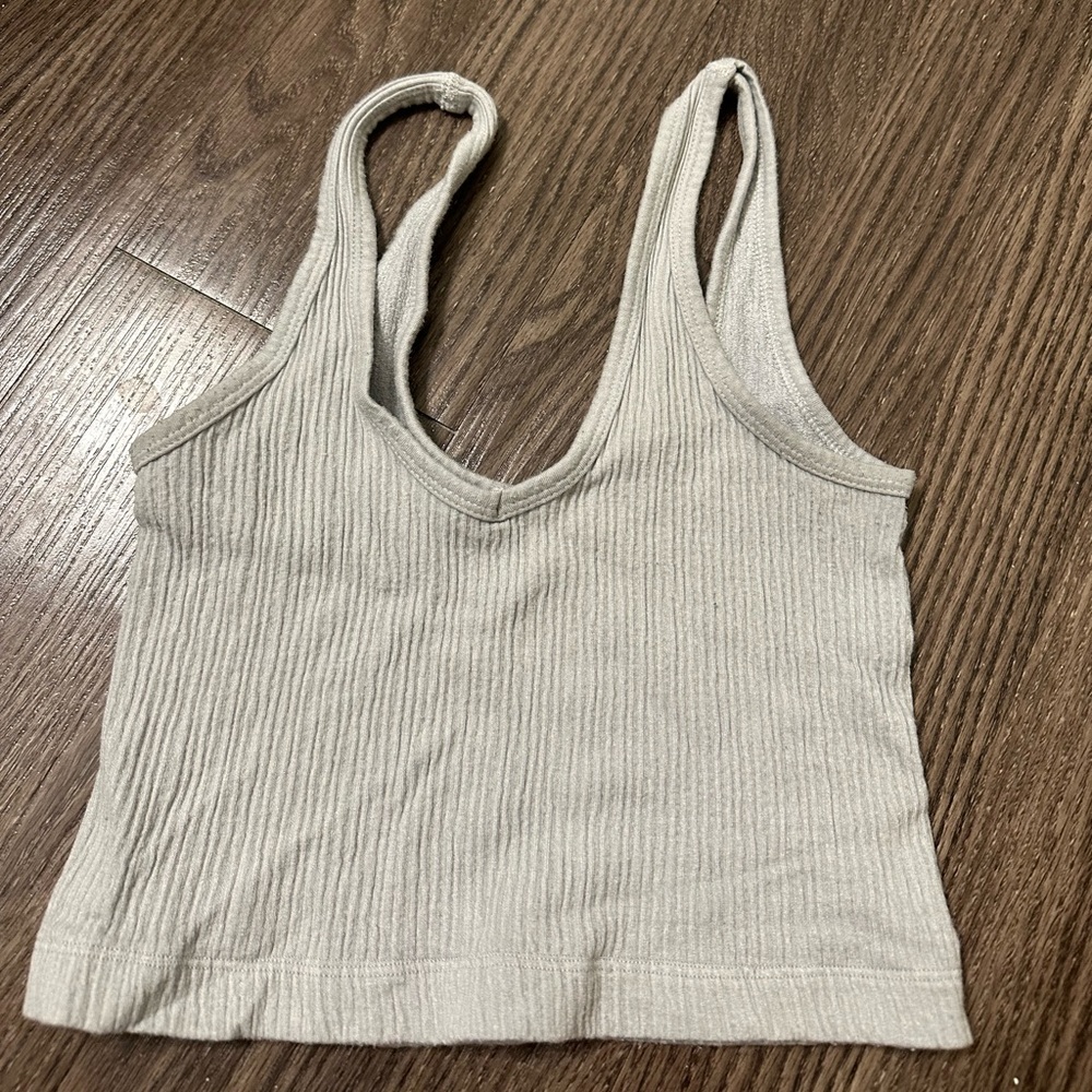 light grey tank top